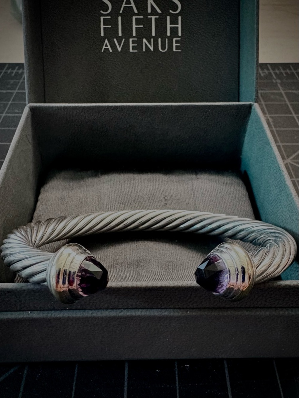 David Yurman Classic Cable Cuff with Amethyst